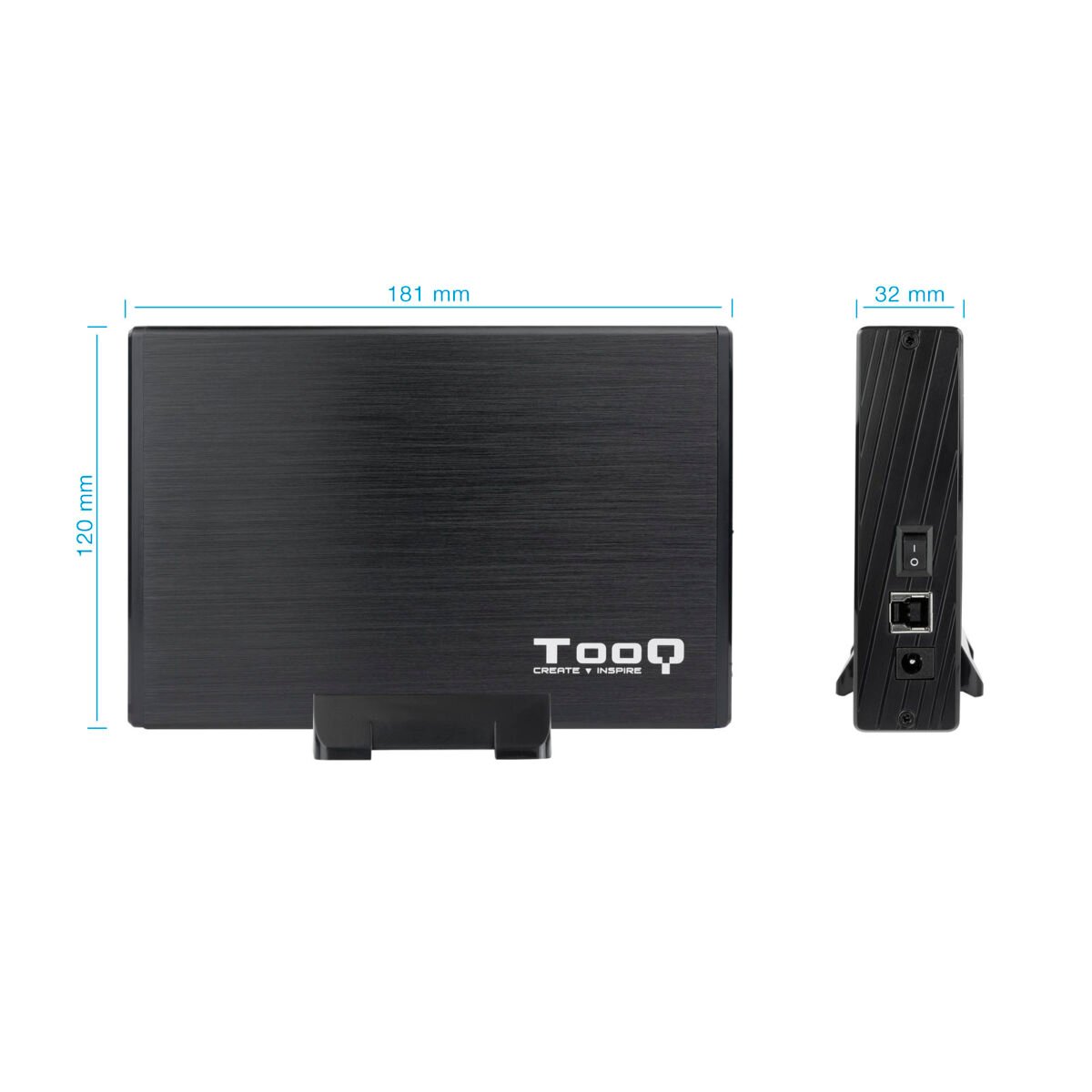 Caixa Externa HDD Tooq 3.5" SATA - USB 3.0 Alumínio Preto - Image 5