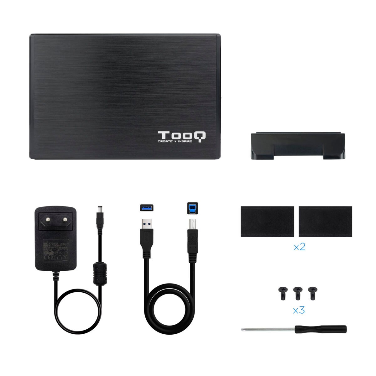 Caixa Externa HDD Tooq 3.5" SATA - USB 3.0 Alumínio Preto - Image 6
