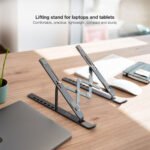 Suporte Elevatório Tooq para Portáteis Regulável Cinzento - Image 5