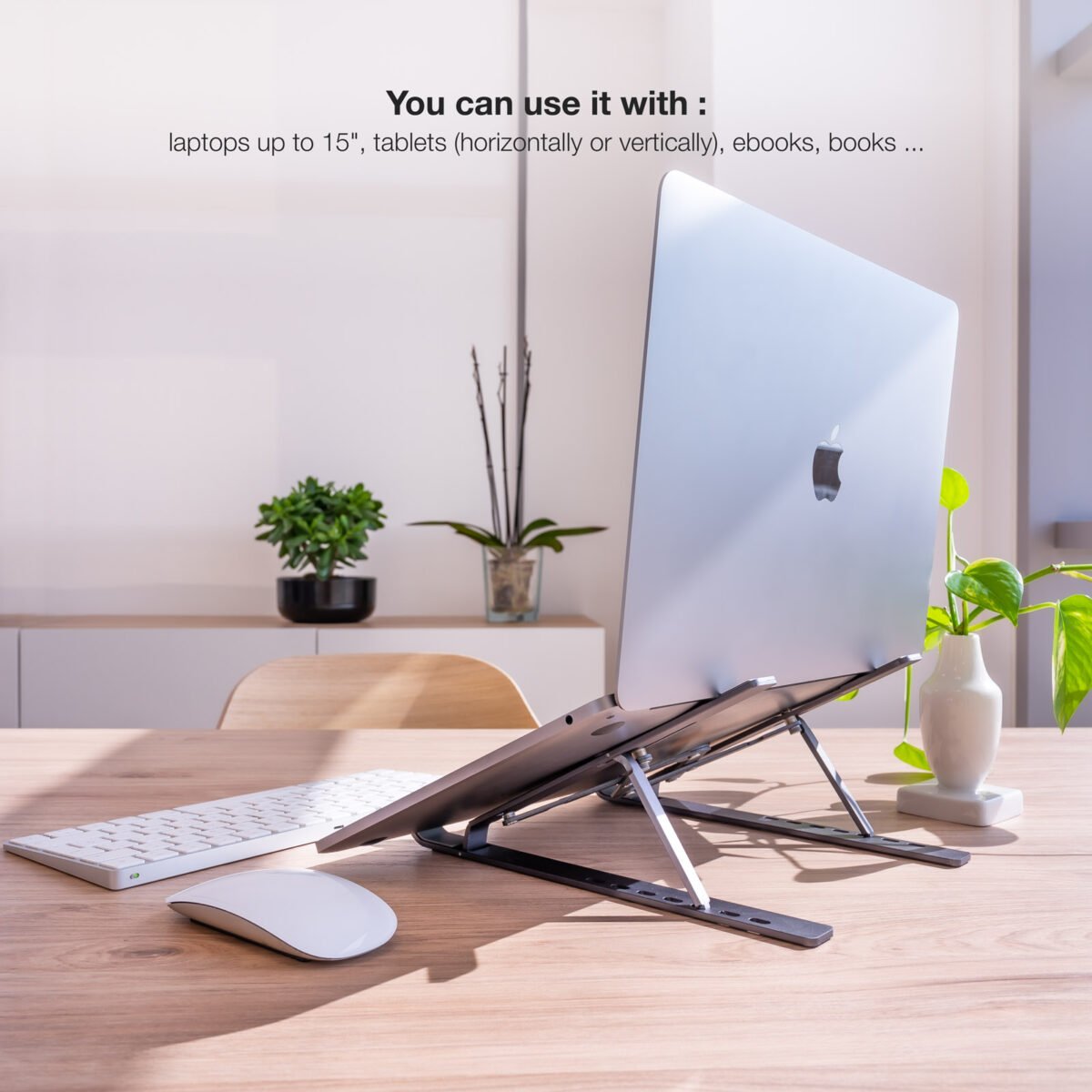 Suporte Elevatório Tooq para Portáteis Regulável Cinzento - Image 8