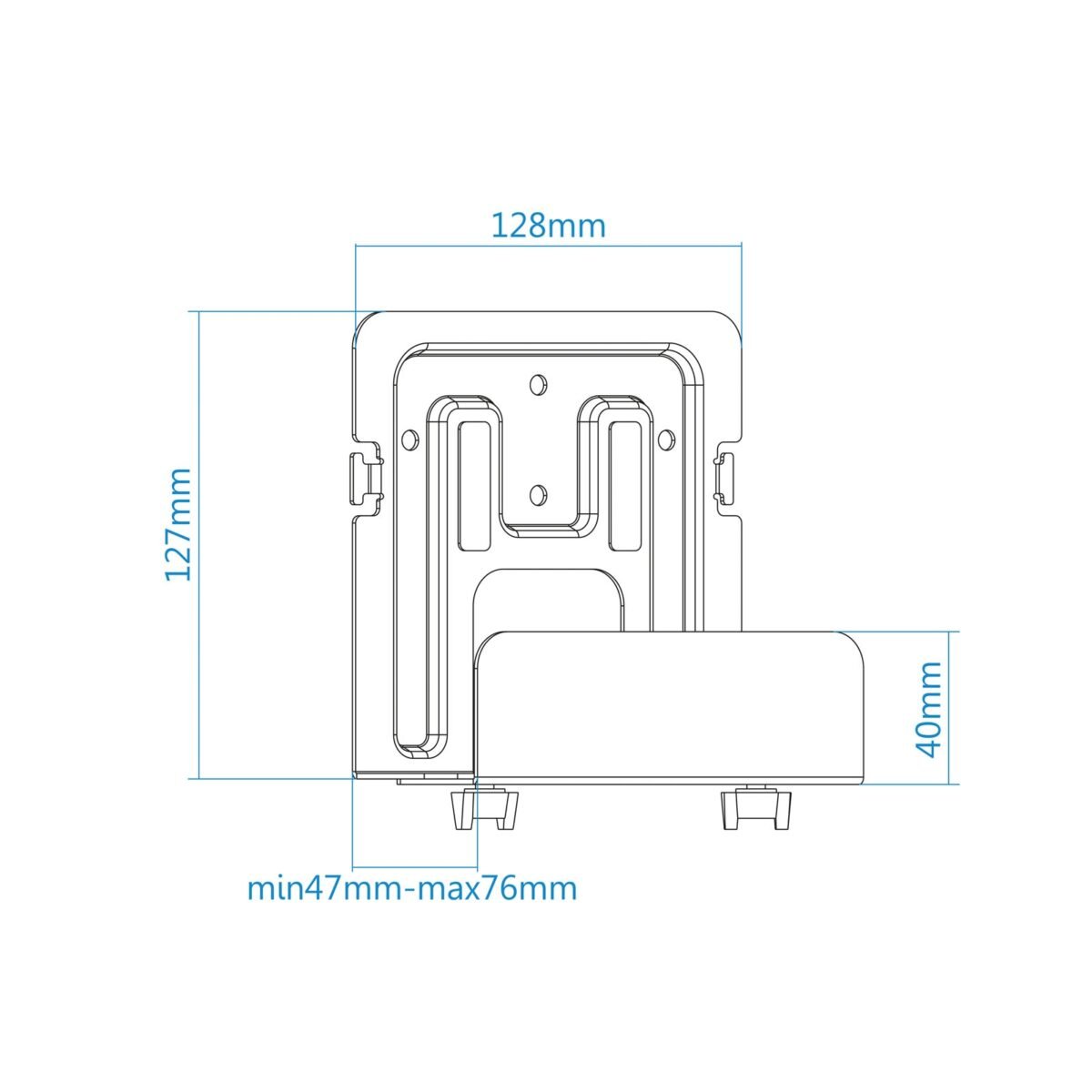 Suporte de parede Universal Tooq para Router / Mini-PC Preto - Image 7