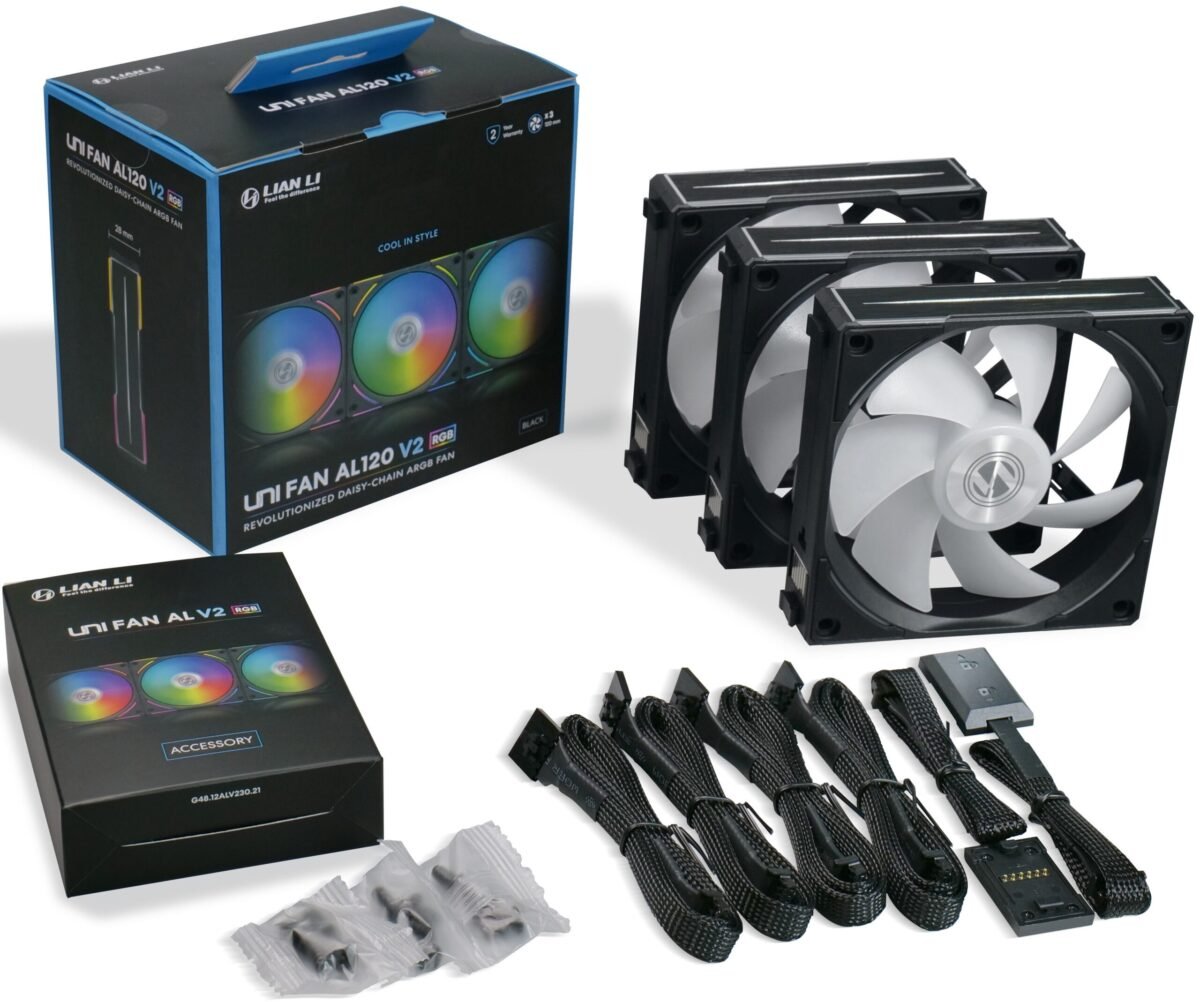 Ventoinha Lian Li UNI AL120 V2 RGB PWM Preto 120mm (Pack 3) - Image 4