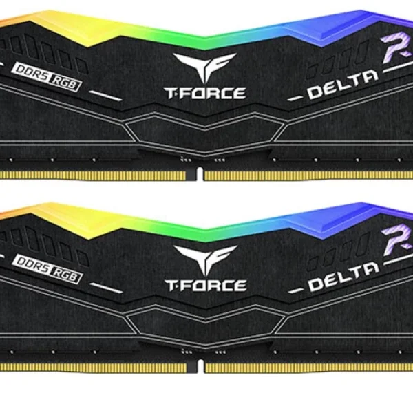 Memória RAM Team Group 32GB (2x16GB) DDR5 5600MHz Delta Preto RGB CL32