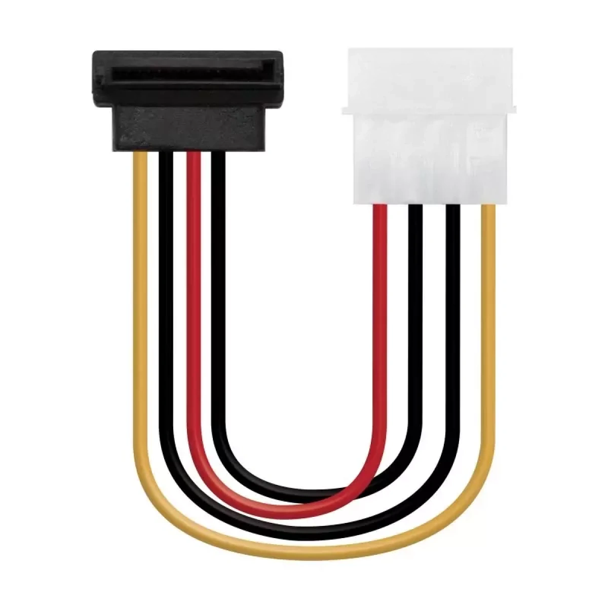 Cabo de Alimentação SATA Angular Nanocable - 5.25" (Molex 4 Pinos) Macho - SATA Femea 16CM OEM - Image 1