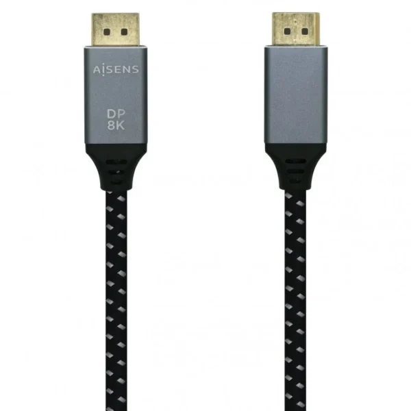 Cabo Aisens Displayport V1.4 Macho/Macho 1.5m Cinza