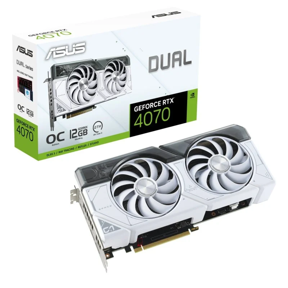 Placa Gráfica Asus Dual GeForce RTX 4070 Branca OC Edition 12GB GDDR6X - Image 1