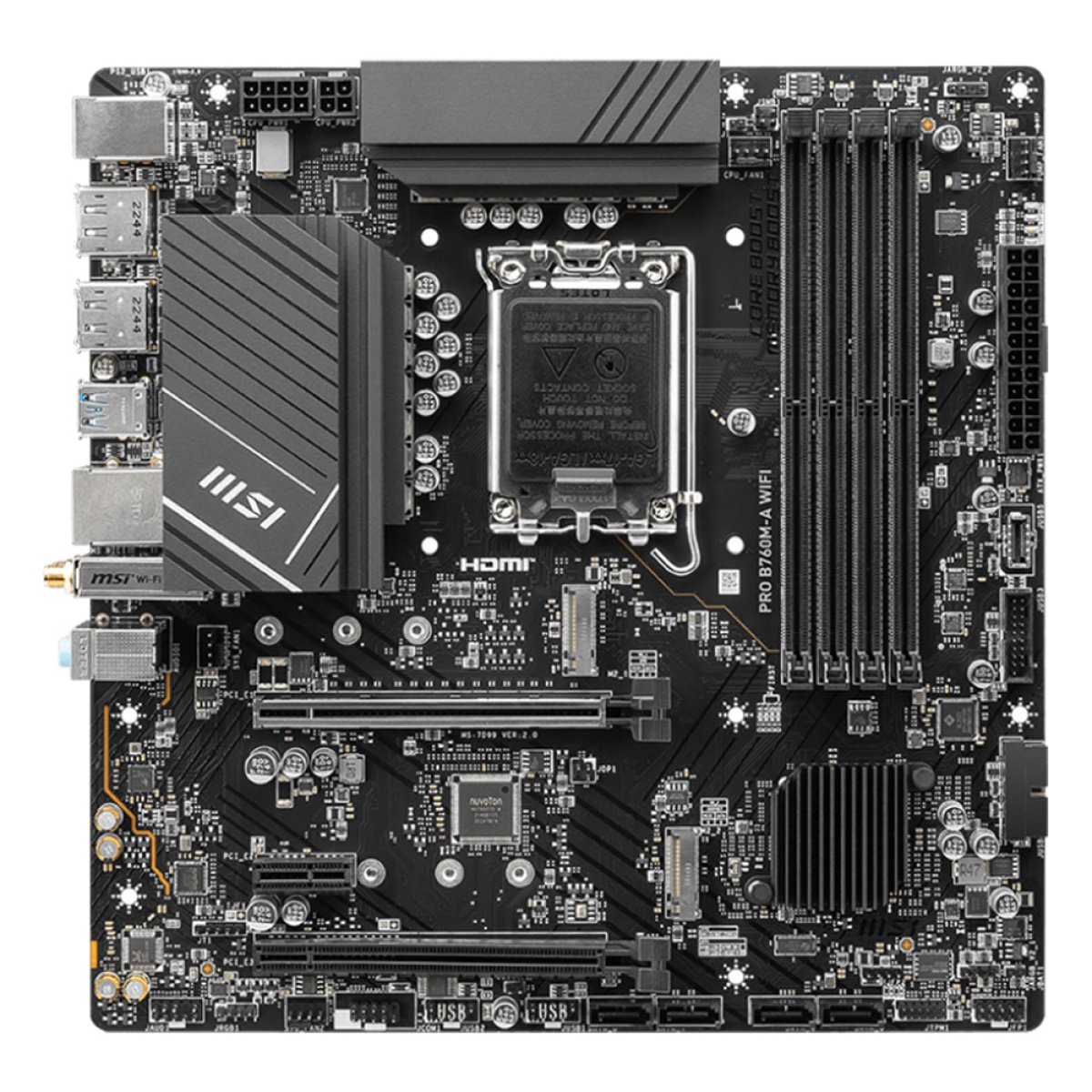 Motherboard Micro-ATX MSI Pro B760M-A WiFi DDR5 LGA 1700 - Image 2