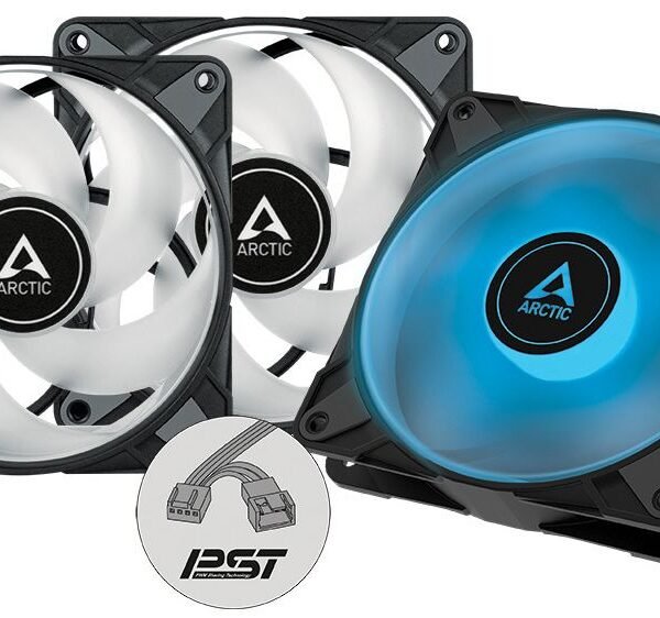 Ventoinha Arctic P12 PWM PST RGB 120mm (Pack 3)