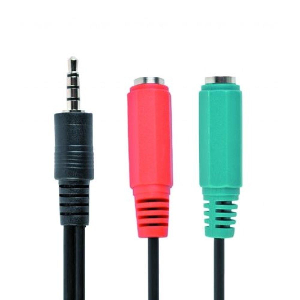 ADAPTADOR 2 JACK 3.5MM MICRO + SOM PARA JACK 3.5MM - PRETO - Image 1