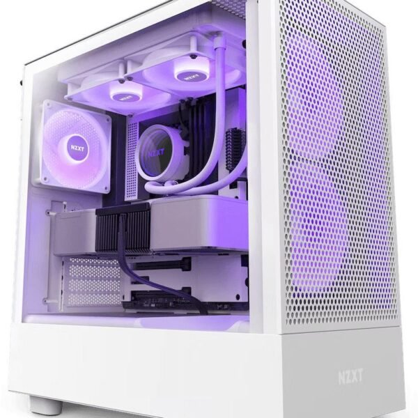 Caixa ATX NZXT H5 Flow RGB Branca Vidro Temperado