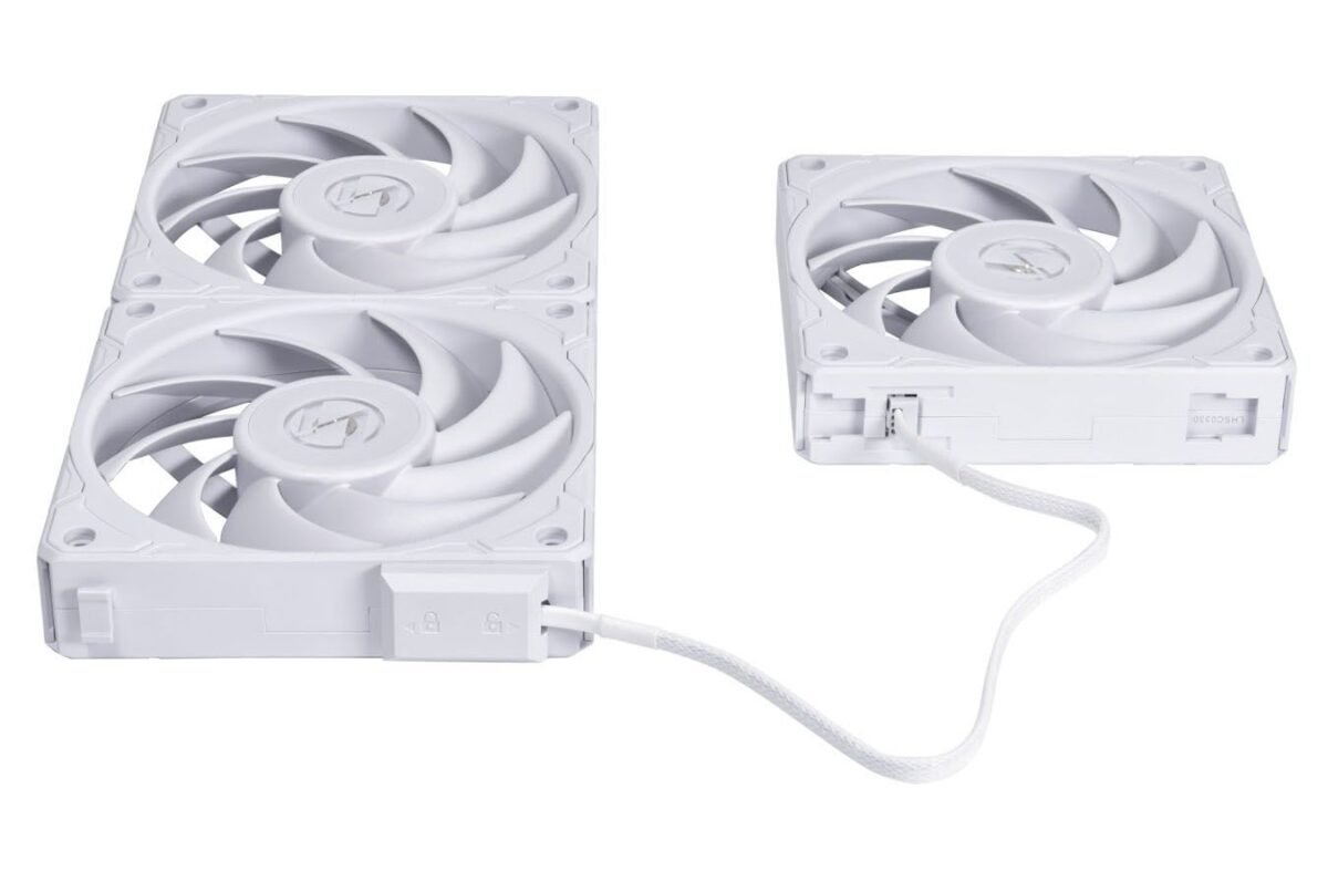 Ventoinha Lian Li UNI P28 PWM Branco 120mm (Pack 3) - Image 3