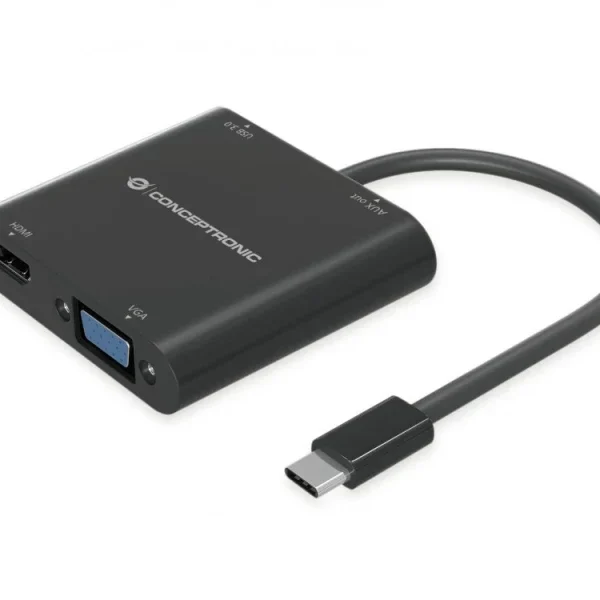 CONCEPTRONIC DOCK USB-C 1XHDMI 1XVGA 1XUSB3.0 1XAUX OUT