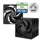 Ventoinha 120mm Arctic P12 PWM PST 1800RPM 4 Pinos Preta (Pack 5)