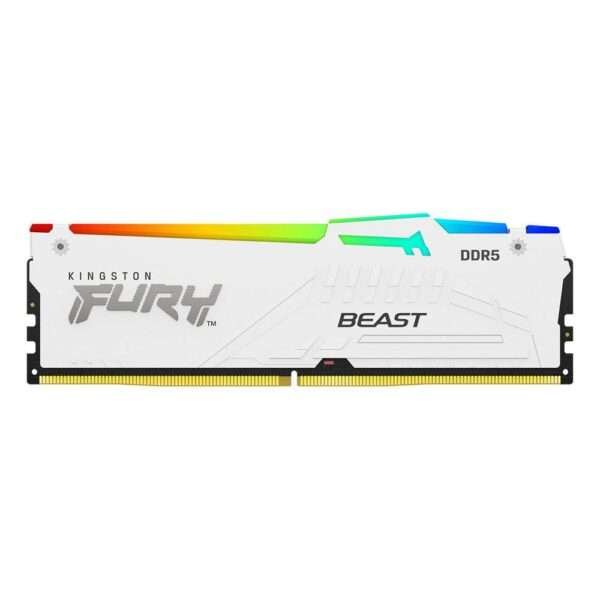 Memória RAM Kingston Fury Beast RGB White (Intel XMP) 32GB (1x32GB) DDR5-5200MHz 2R CL40 Branca