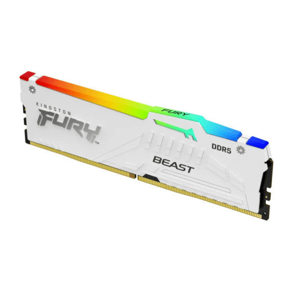 Memória Ram DIMM 32GB DDR5 Kingston CL40 5600MHZ Fury Beast RGB Branca