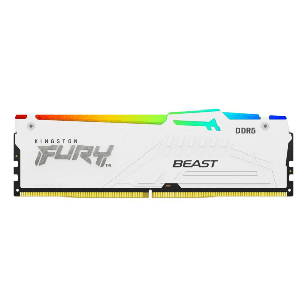 Memória RAM Kingston Fury Beast RGB White 16GB (1x16GB) DDR5-6000MHz 1R CL40 Branca