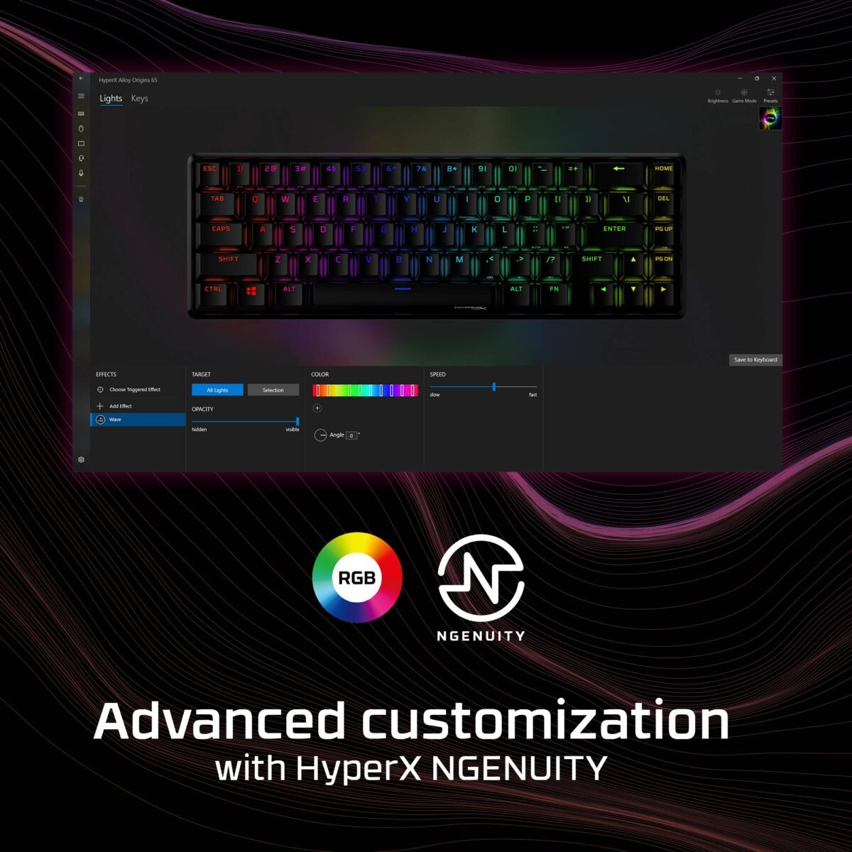 Teclado Mecânico HyperX Alloy Origins 65 RGB Preto Switch HyperX Red (US) - Image 10