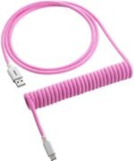 Cabo Coiled CableMod Classic para Teclado USB A - USB Type C 150cm - Strawberry Cream