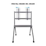 Suporte de Chão Tooq iSTAND com Rodas para Ecrãs 50"- 86" Cinzento - Image 2