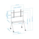 Suporte de Chão Tooq iSTAND com Rodas para Ecrãs 50"- 86" Cinzento - Image 4