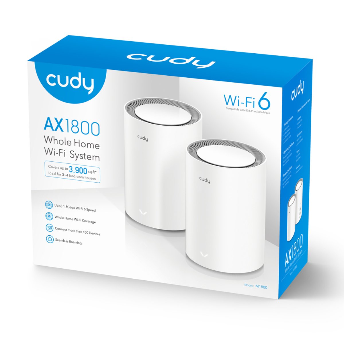 Sistema Mesh Cudy M1800 AX1800 Dual-Band WiFi 6 Gigabit (Pack 2) - Image 5