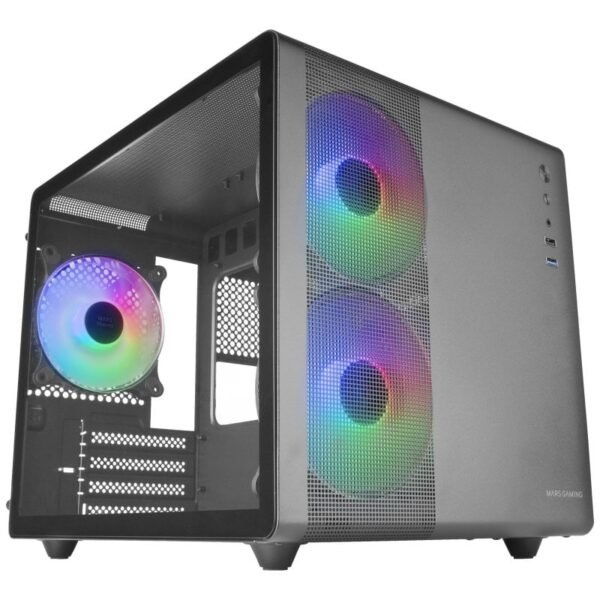 Caixa Micro-ATX Mars Gaming MC-400 FRGB Vidro Temperado Preta