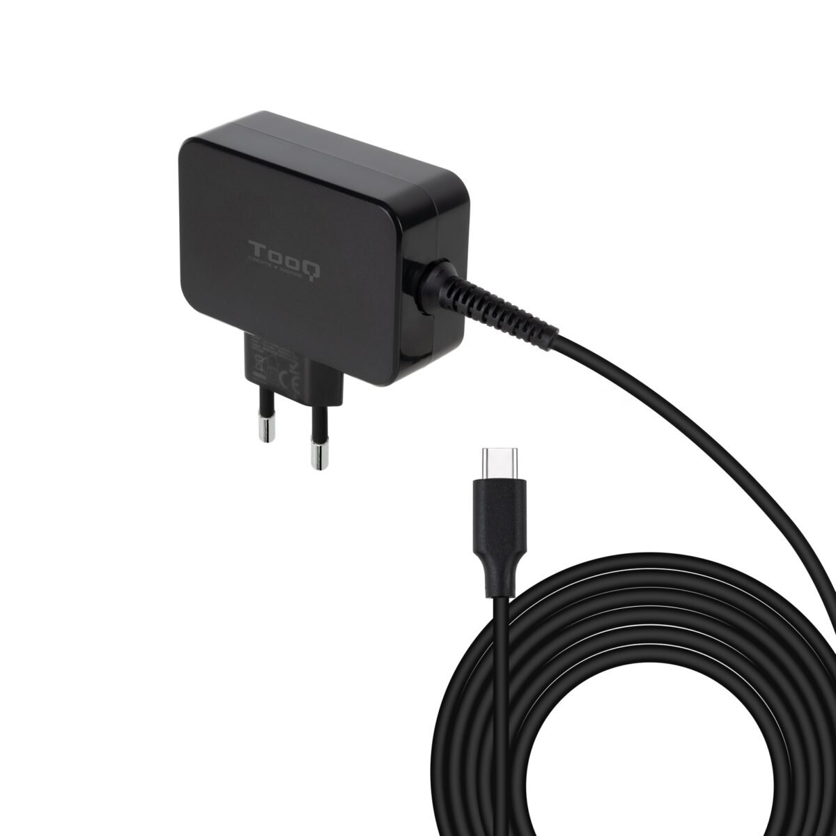 Carregador para Portátil Tooq GAN USB-C PD 65W Preto - Image 1