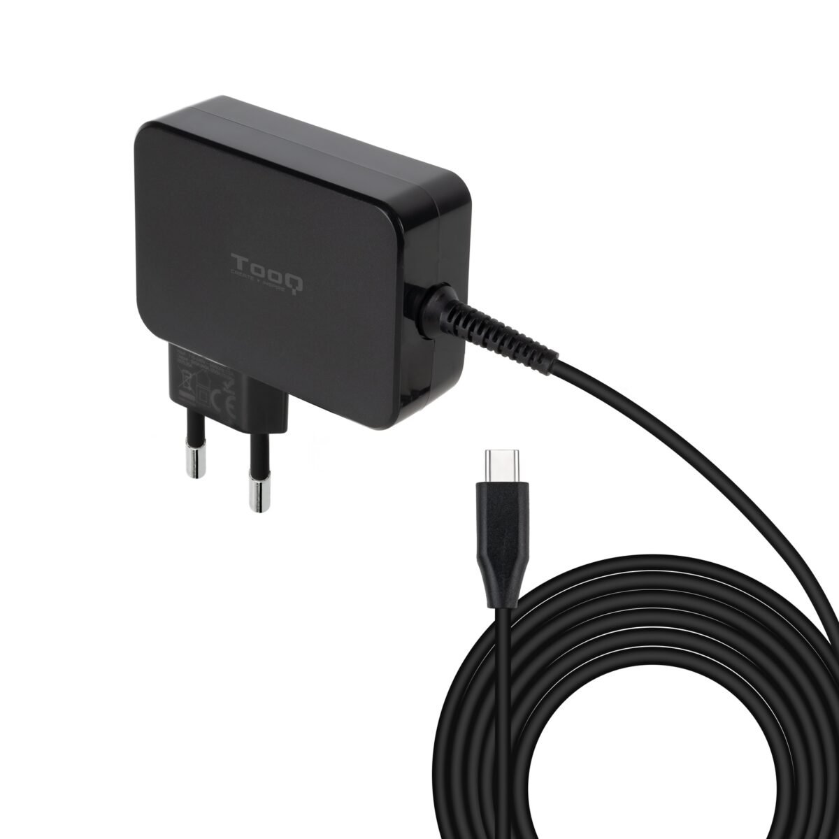 Carregador para Portátil Tooq GAN USB-C PD3.0 90W, Preto - Image 1