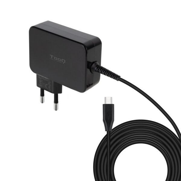 Carregador para Portátil Tooq GAN USB-C PD3.0 90W, Preto
