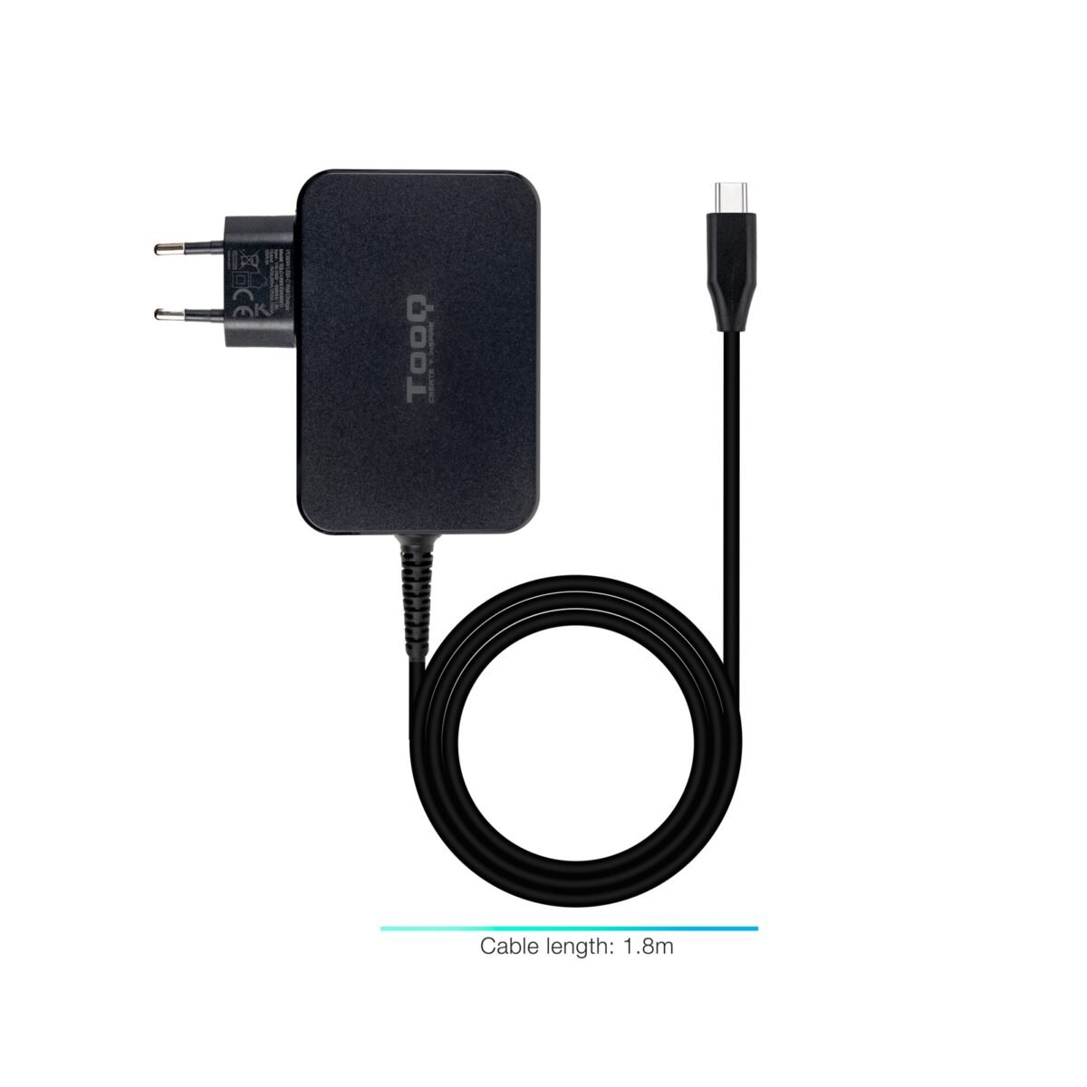 Carregador para Portátil Tooq GAN USB-C PD3.0 90W, Preto - Image 3
