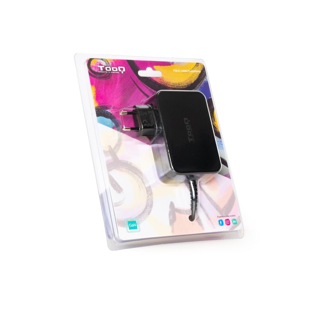 Carregador para Portátil Tooq GAN USB-C PD3.0 90W, Preto - Image 5