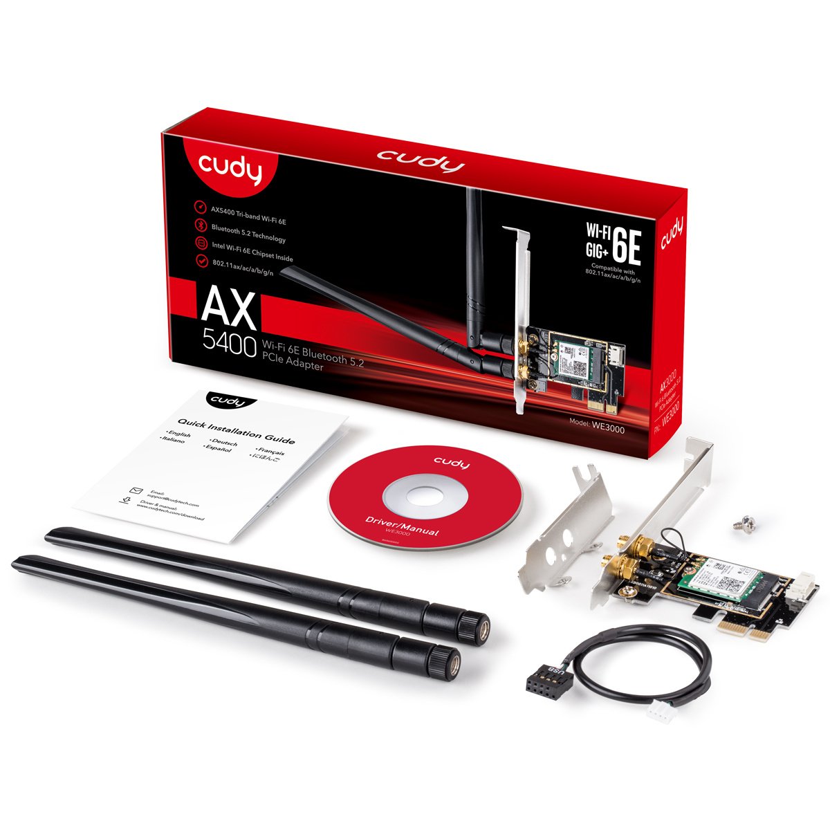 Placa de Rede Cudy WE3000 AX5400 Tri-Band Wi-Fi 6 PCI Express - Image 4