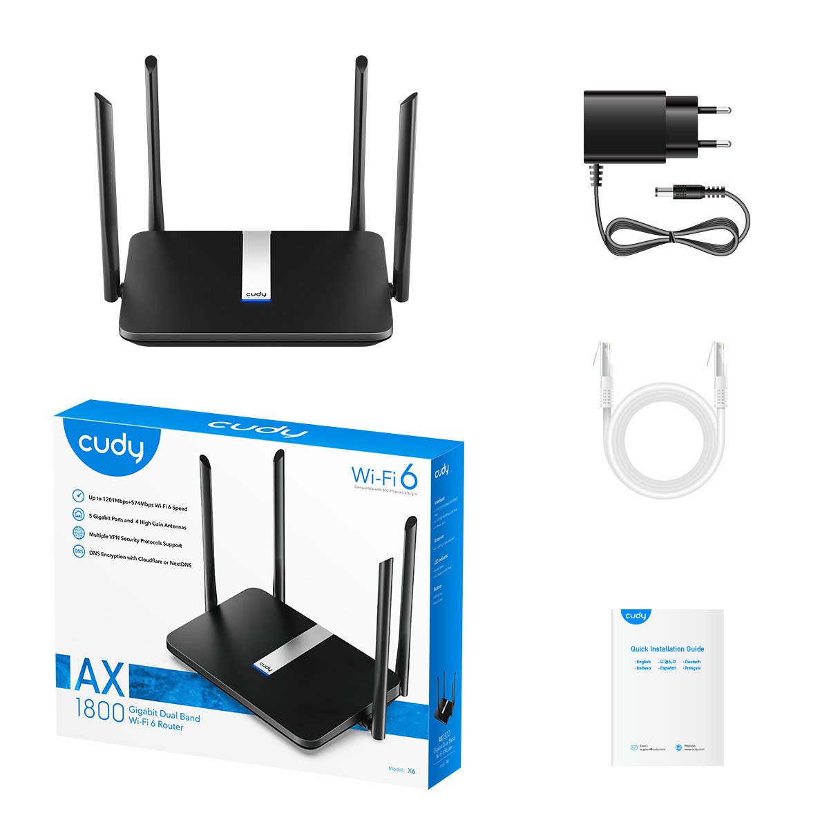 Router Cudy X6 AX1800 Dual-Band WiFi 6 Mesh Gigabit - Image 5