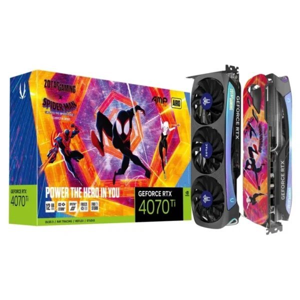 Placa Gráfica Zotac GeForce RTX 4070 Ti AMP AIRO Spider-Man: Across the Spider-Verse Bundle 12GB GDDR6X