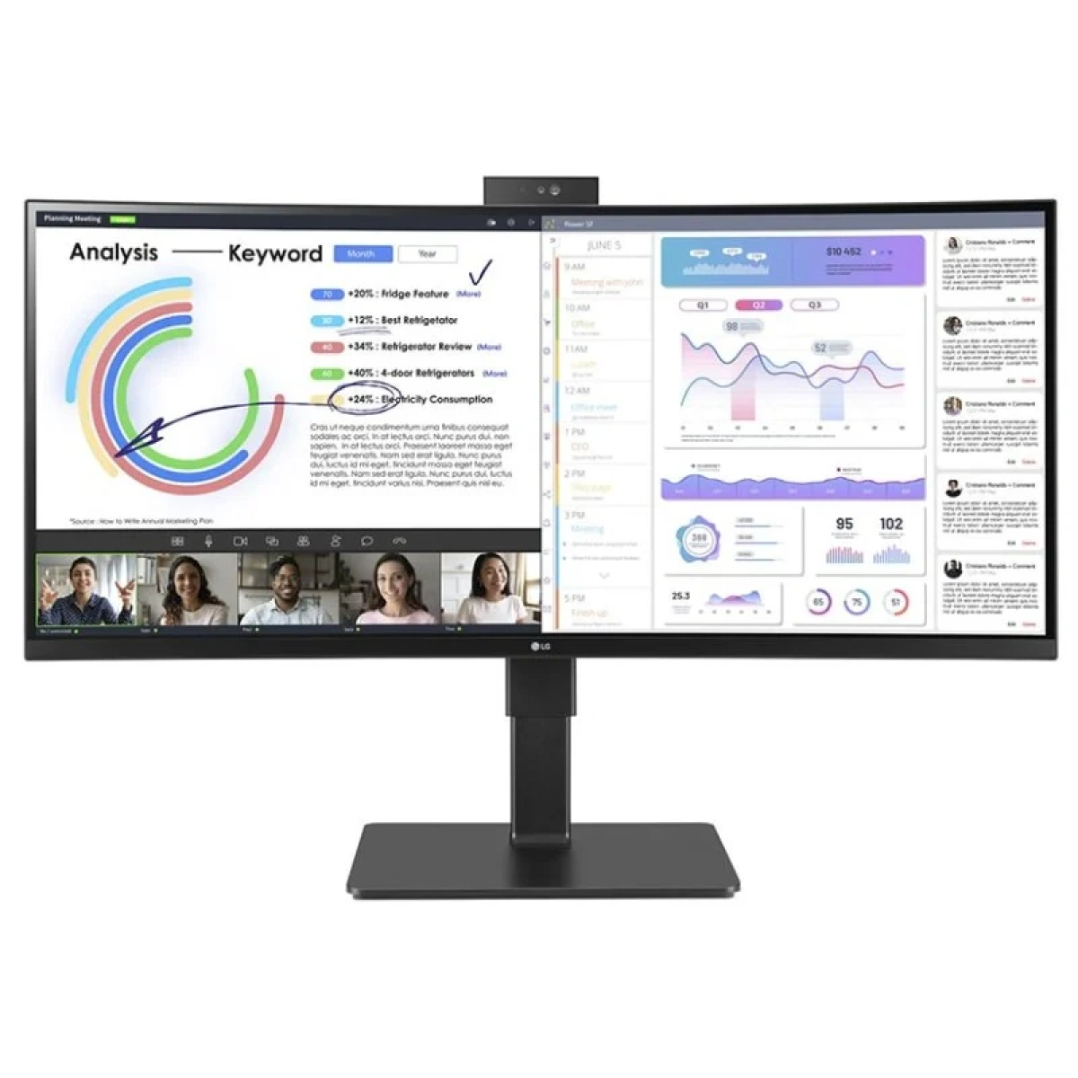 Monitor LG UltraWide 34BQ77QC-B 34" LED IPS WQHD USB-C Curvo - Image 1