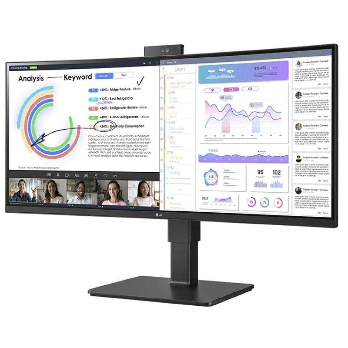 Monitor LG UltraWide 34BQ77QC-B 34" LED IPS WQHD USB-C Curvo - Image 2