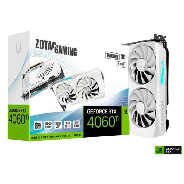 Placa Gráfica Zotac Gaming GeForce RTX 4060 Ti 8GB Twin Edge OC White Edition DLSS3
