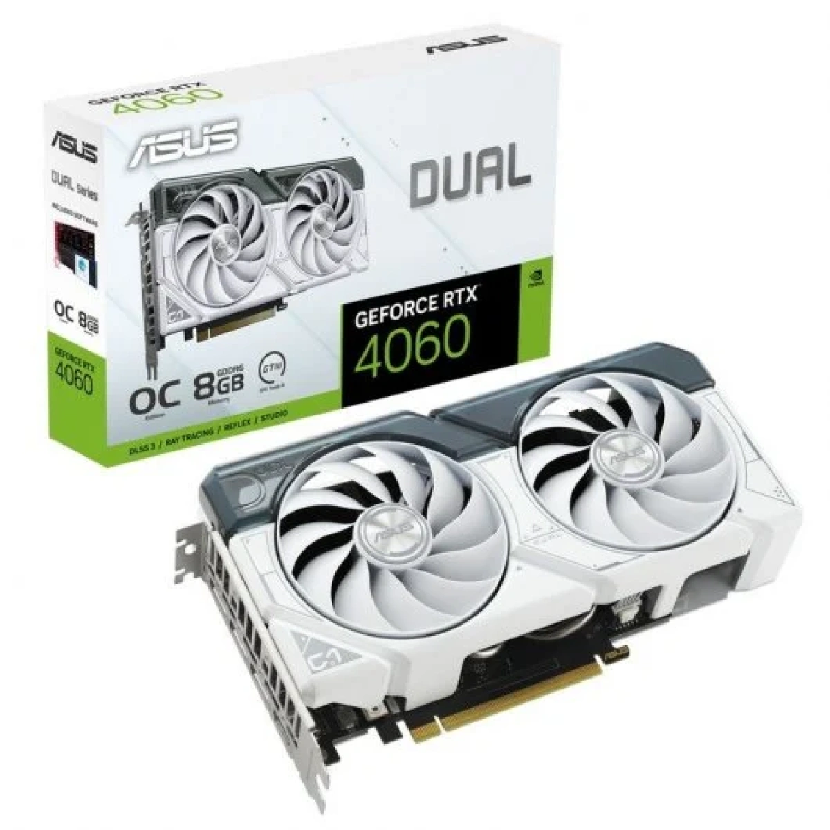Placa Gráfica Asus GeForce RTX 4060 DUAL WHITE OC 8GB DLSS3 - Image 1