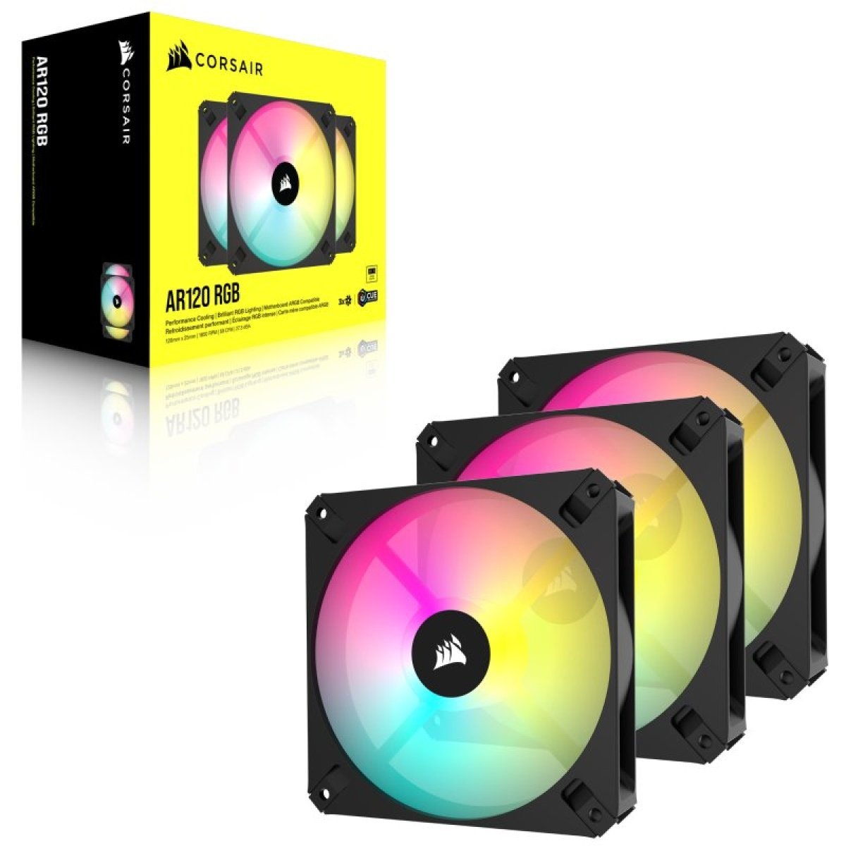 Ventoinha 120mm Corsair iCUE AR120 Digital RGB Pretas (Pack 3) - Image 9