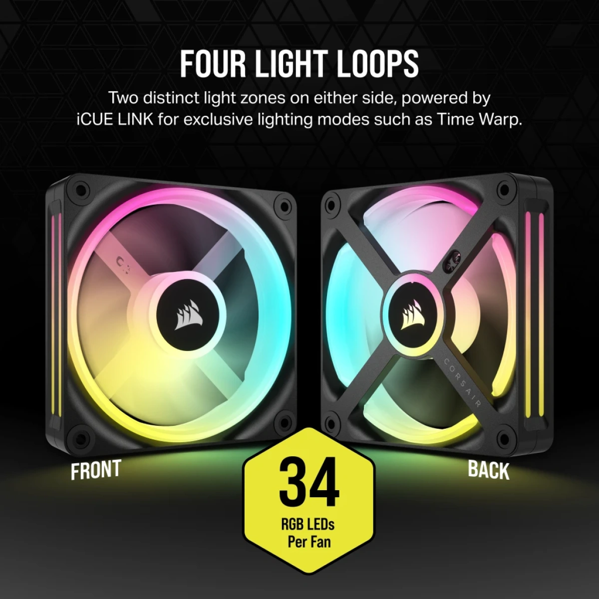 Ventoinha 120mm Corsair ICUE Link QX120 RGB PWM Preta - Image 4