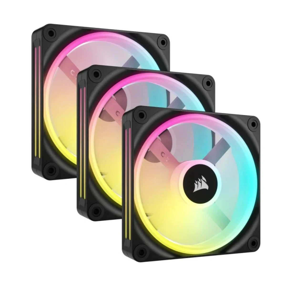Ventoinha 120mm Corsair iCUE QX120 Link RGB PWM Preta (Pack 3) - Image 1