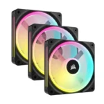 Ventoinha 120mm Corsair iCUE QX120 Link RGB PWM Preta (Pack 3)