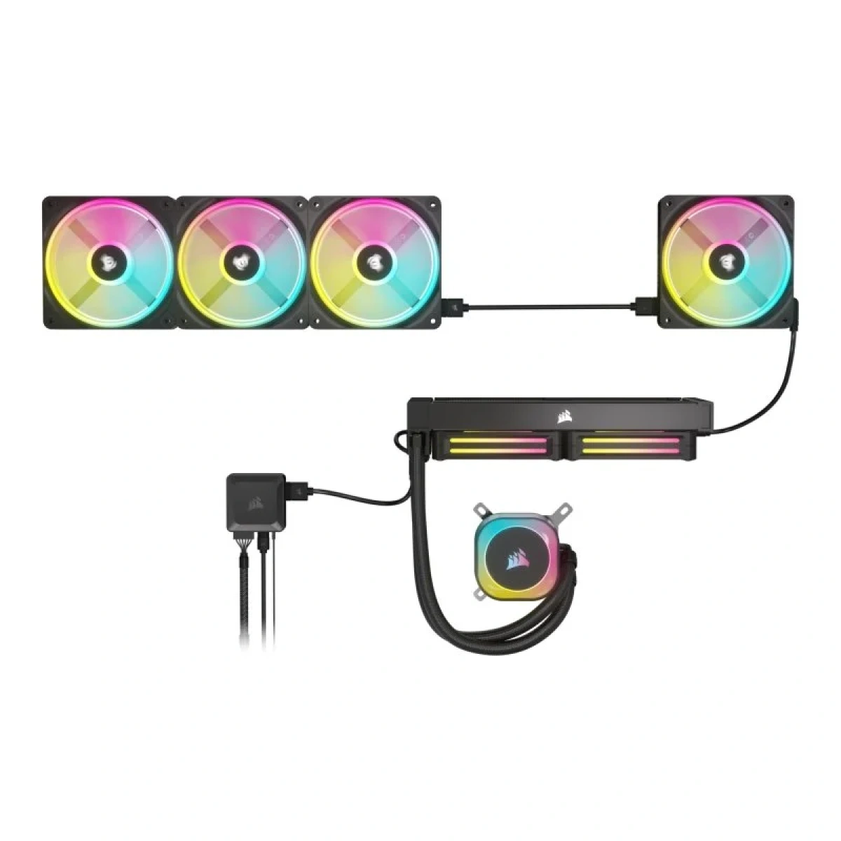 Ventoinha 120mm Corsair iCUE QX120 Link RGB PWM Preta (Pack 3) - Image 5