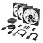 Ventoinha 120mm Corsair iCUE QX120 Link RGB PWM Preta (Pack 3) - Image 7