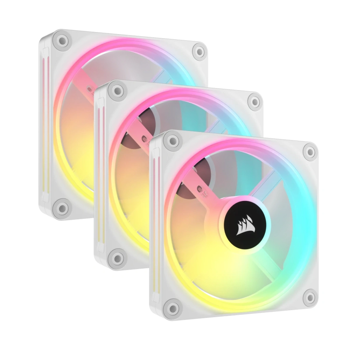 Ventoinha 120mm Corsair ICUE Link QX120 RGB PWM Branca (Pack 3) - Image 1