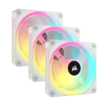 Ventoinha 120mm Corsair ICUE Link QX120 RGB PWM Branca (Pack 3)