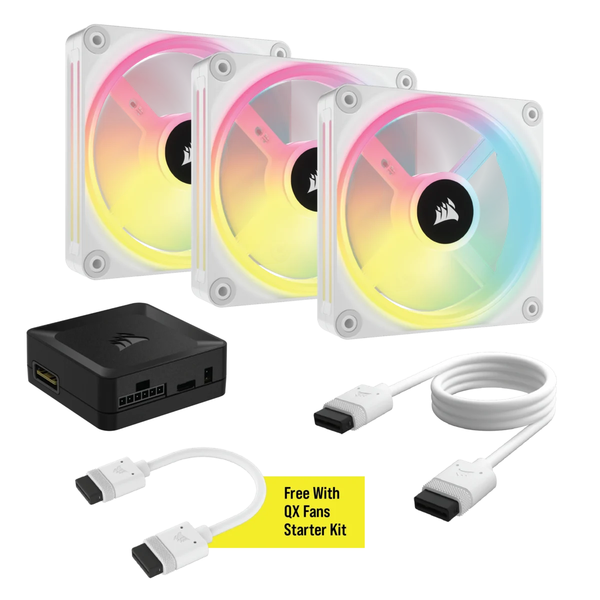 Ventoinha 120mm Corsair ICUE Link QX120 RGB PWM Branca (Pack 3) - Image 10