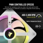 Ventoinha 120mm Corsair ICUE Link QX120 RGB PWM Branca (Pack 3) - Image 5