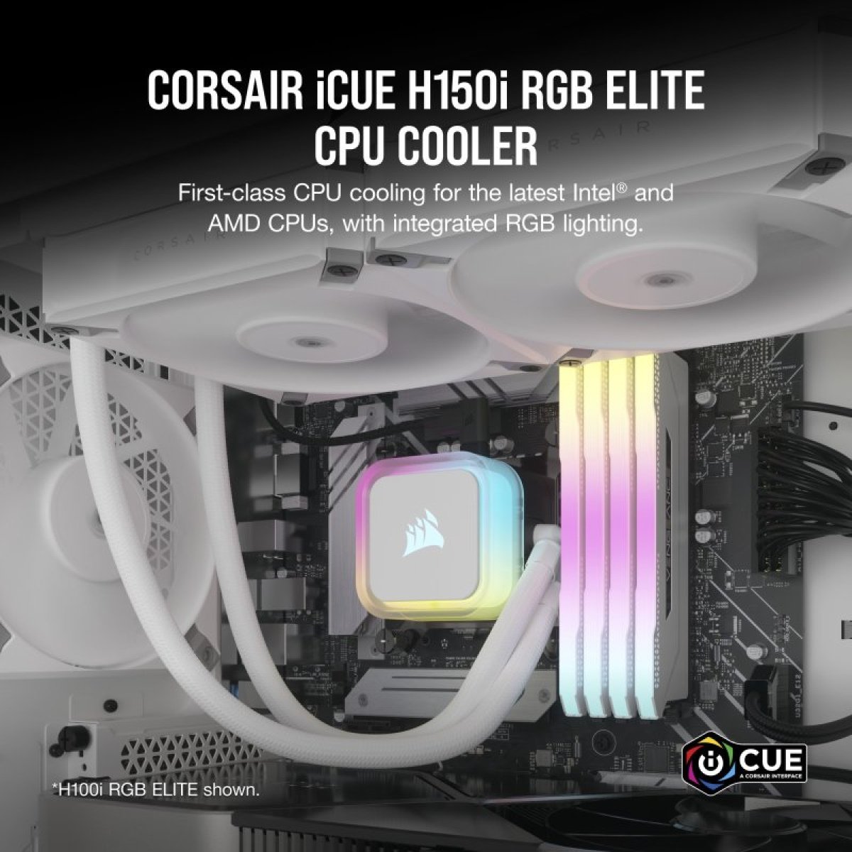Water Cooler Corsair iCUE H150i RGB ELITE 360mm Branco - Image 6