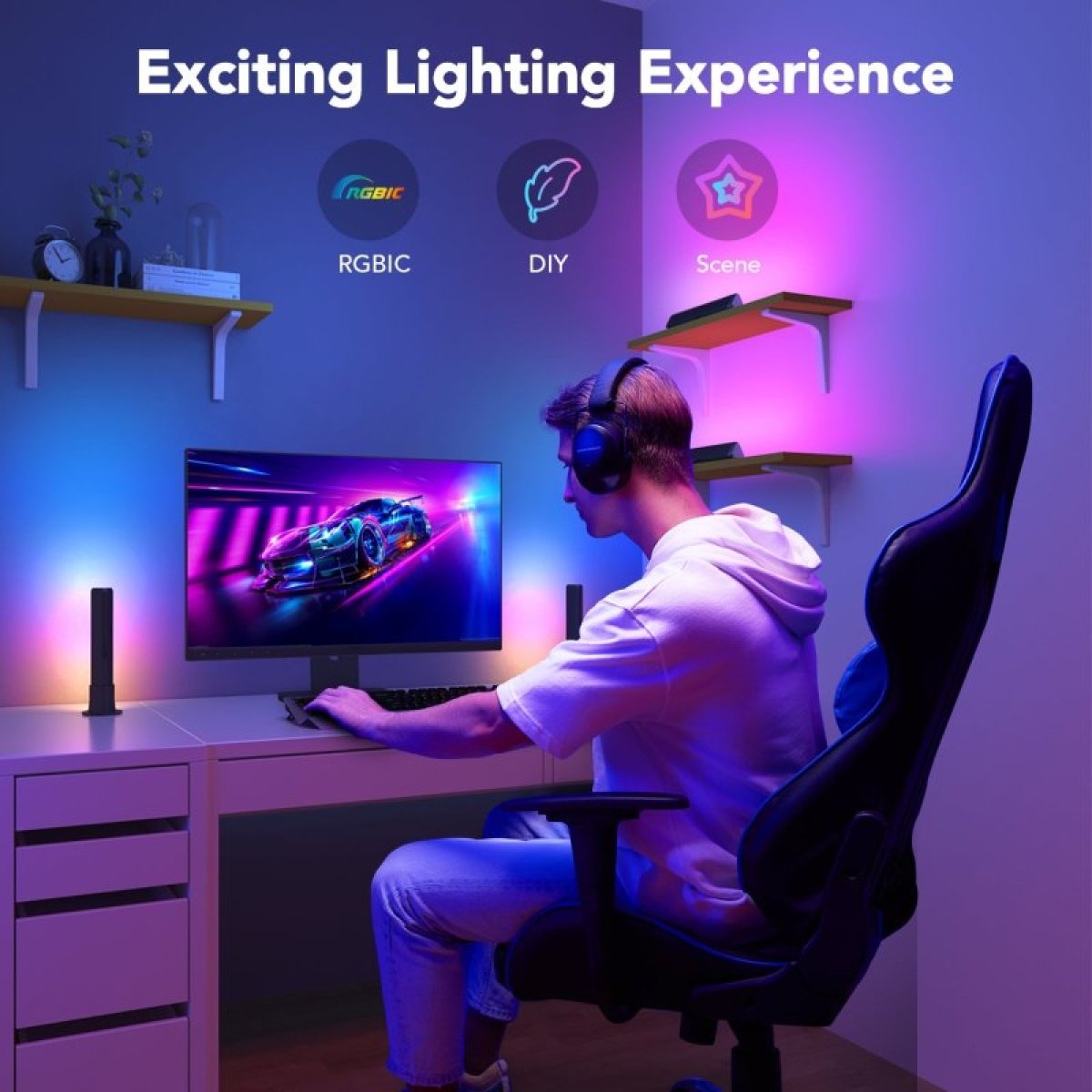 Barra de luz LED Govee H6056 Flow Plus Light Bars WiFi + Bluetooth RGB - Image 7